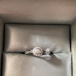 Zales Composite Enhanced Black White Diamond Ring